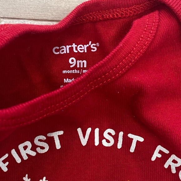 Carters My First Visit from SANTA Christmas onesie - Picture 3 of 6